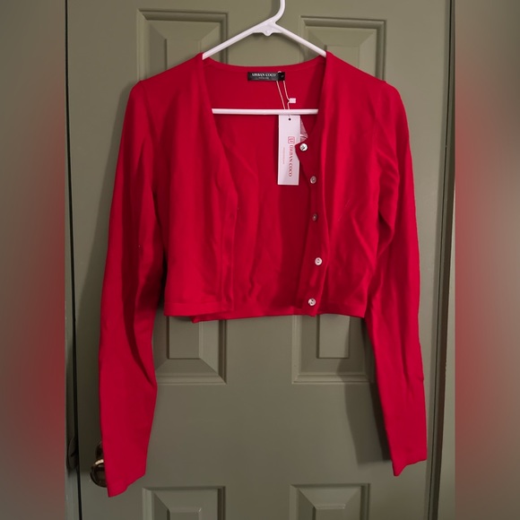 BRAND NEW Red Cropped Cardigan - Picture 4 of 4